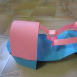 How to make a three-dimensional card - a paper shoe