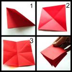 Origami draakon (lihtne diagramm) Origami paberskeem draakon