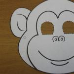 DIY papírová maska ​​opice